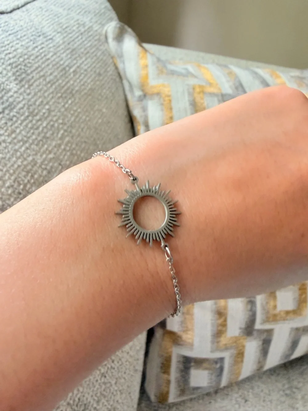 Sunburst Silver Bracelet - Stainless Steel - Picture 5 of 5